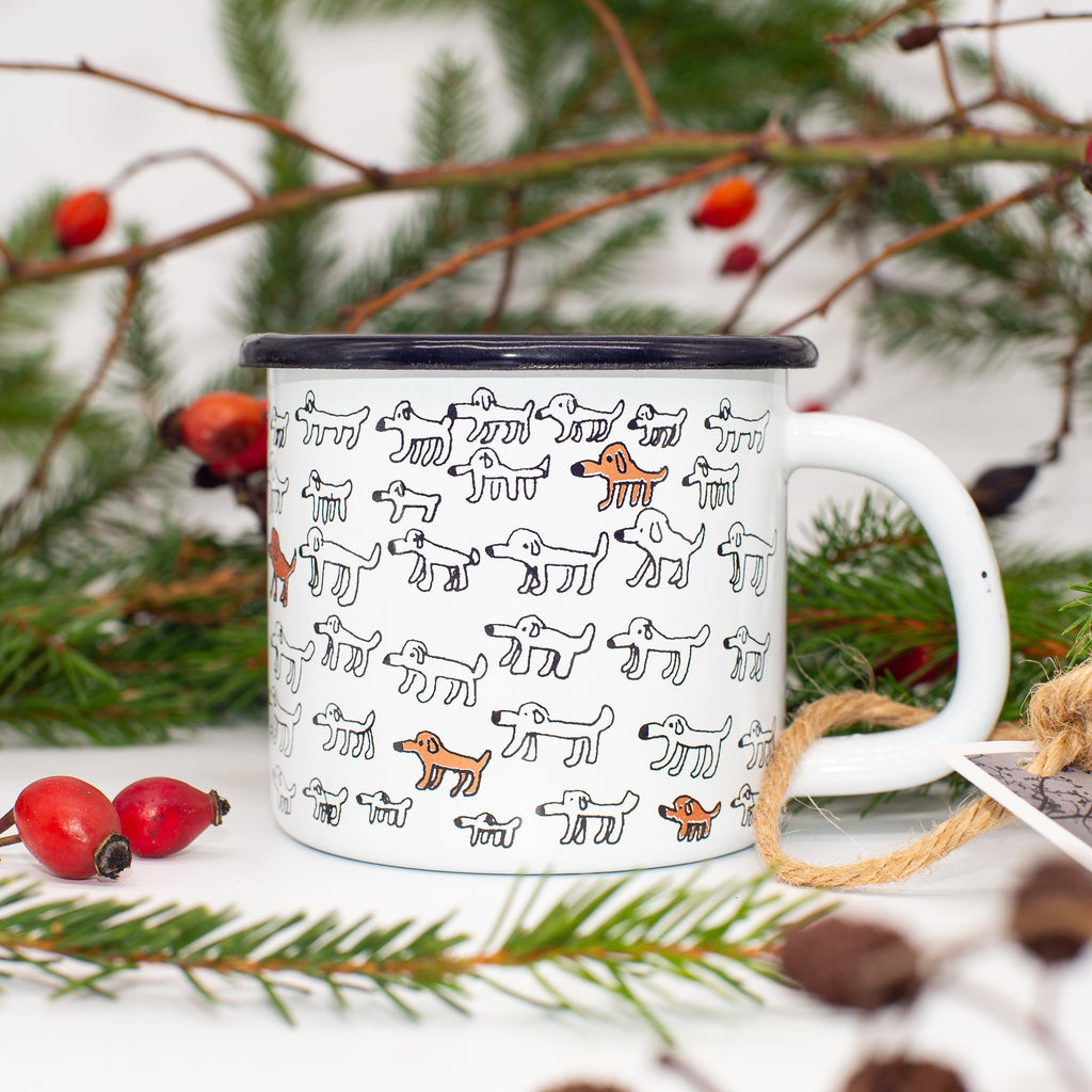 Cană emailată  - 99 de Cățeluși