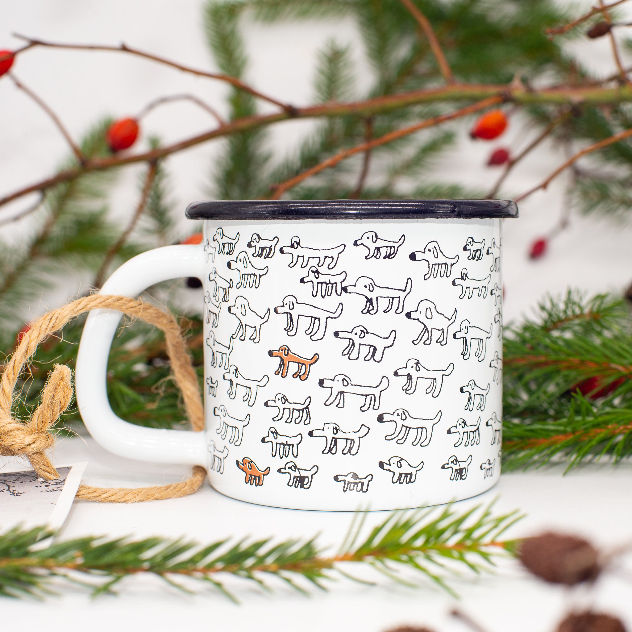 Cană emailată  - 99 de Cățeluși