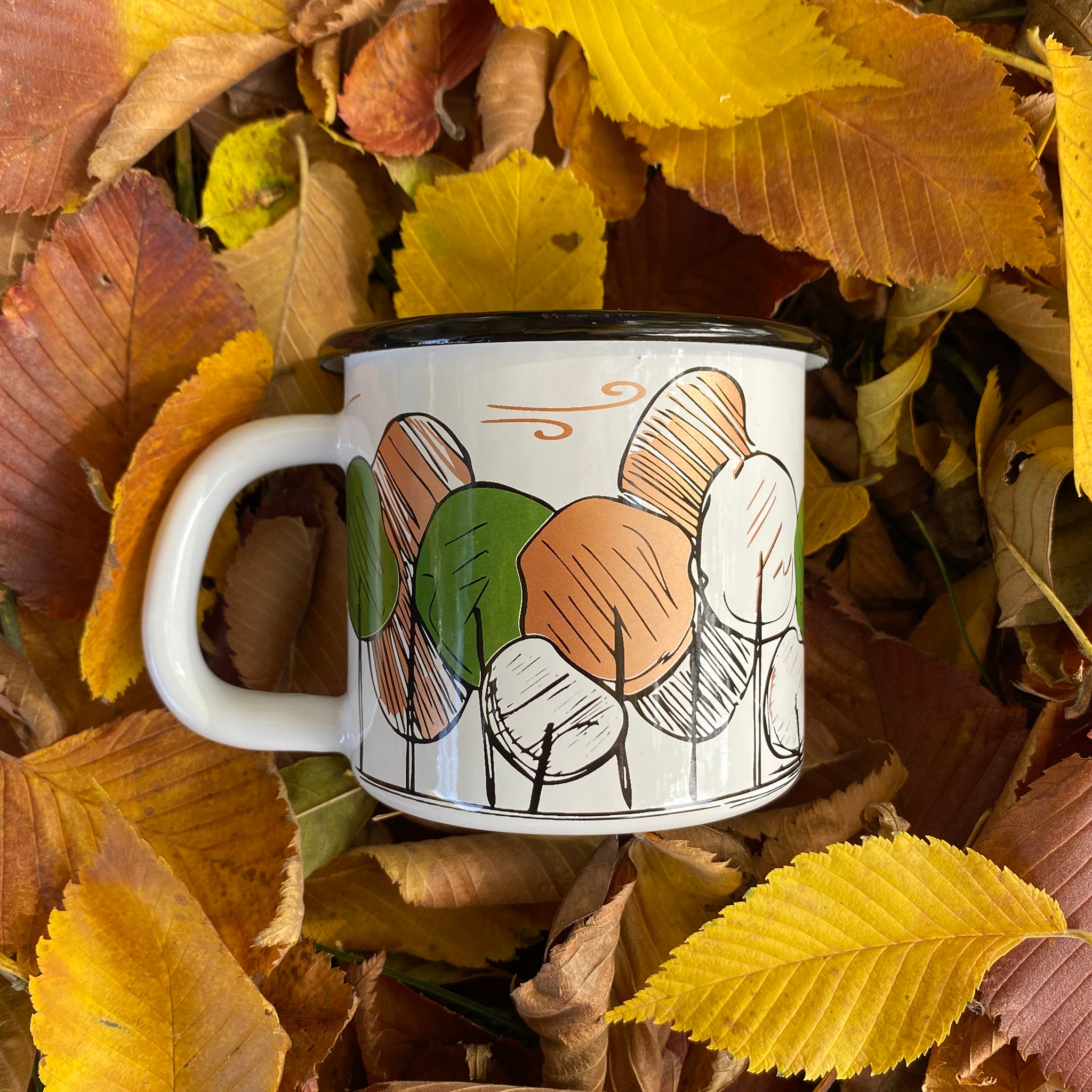 Cană emailată  - Pădurea și Vântul