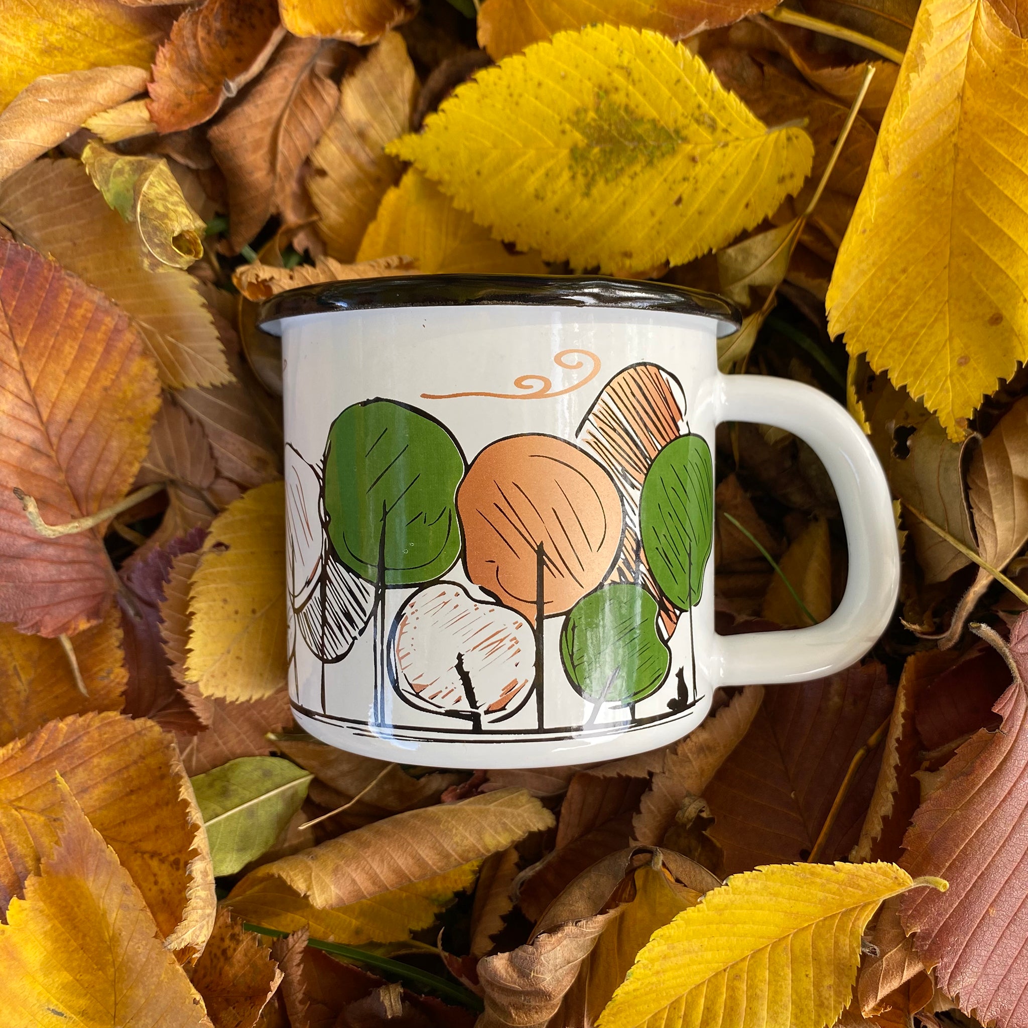 Cană emailată  - Pădurea și Vântul