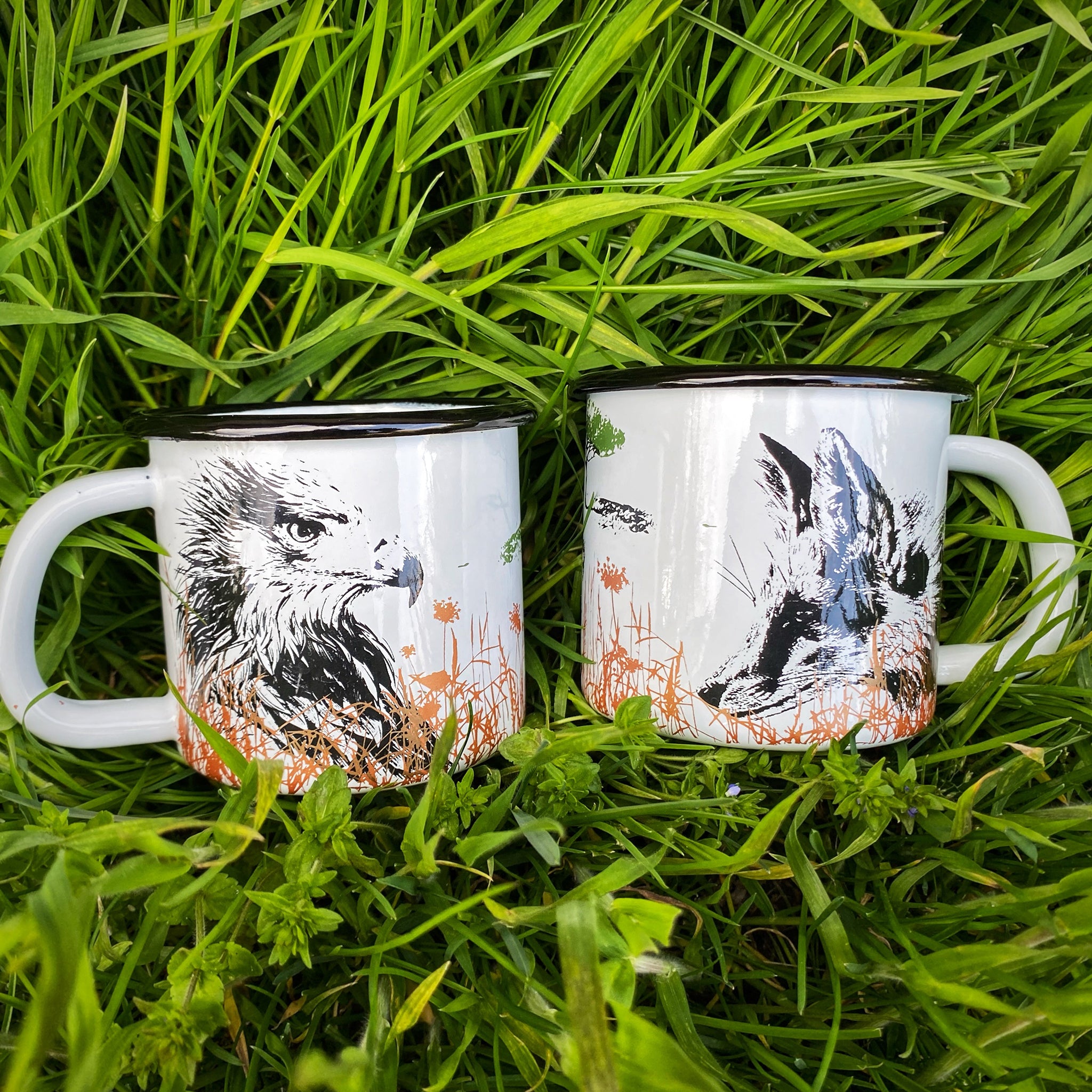 Cană emailată - Vulpele, Șoarecarul și Șoarecele pitic