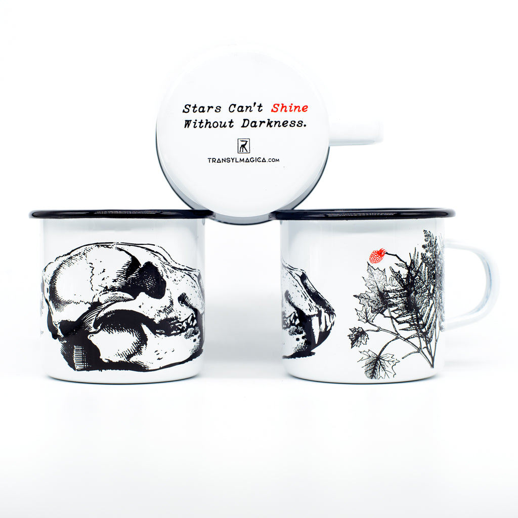 cană emailată - craniu de urs