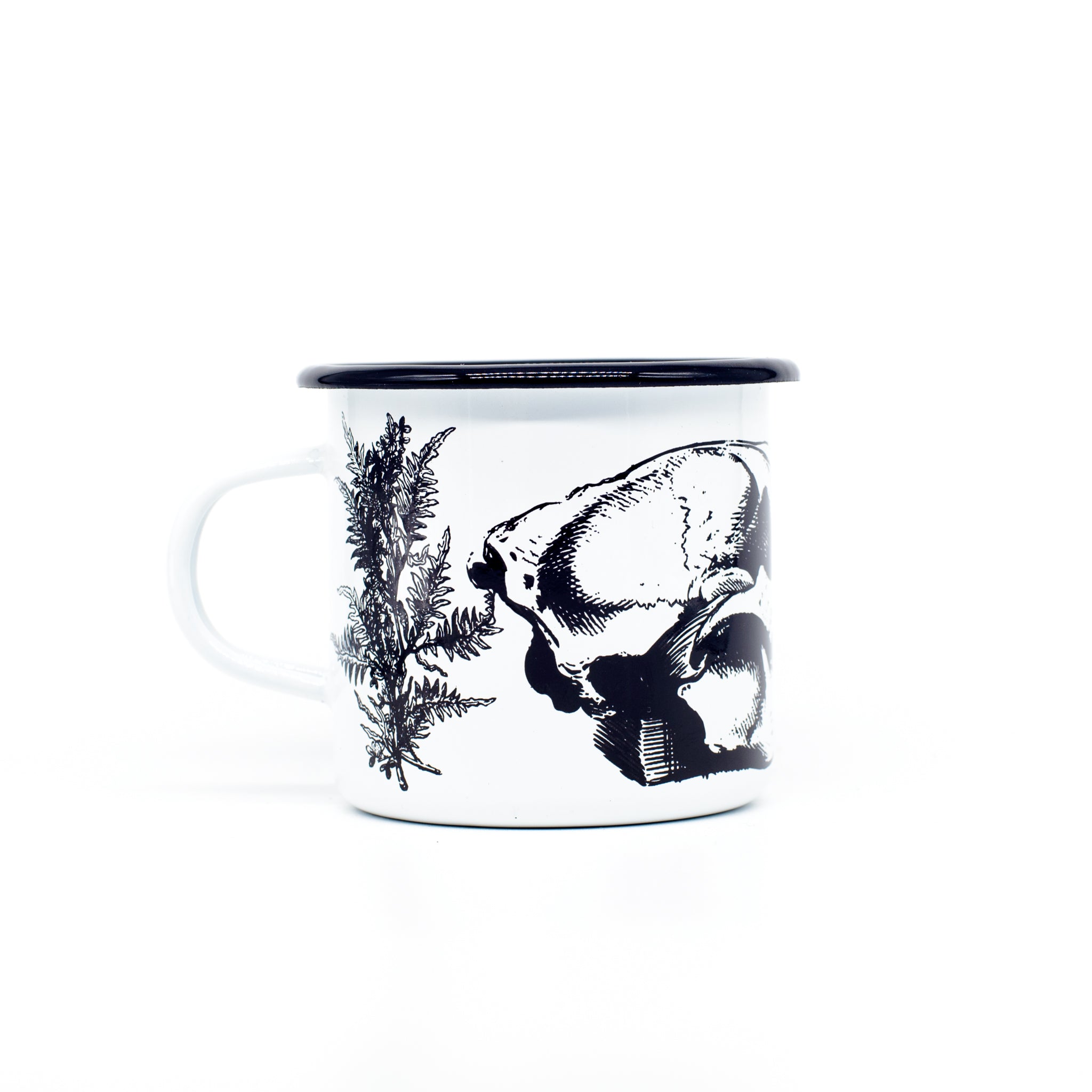 cană emailată - craniu de urs