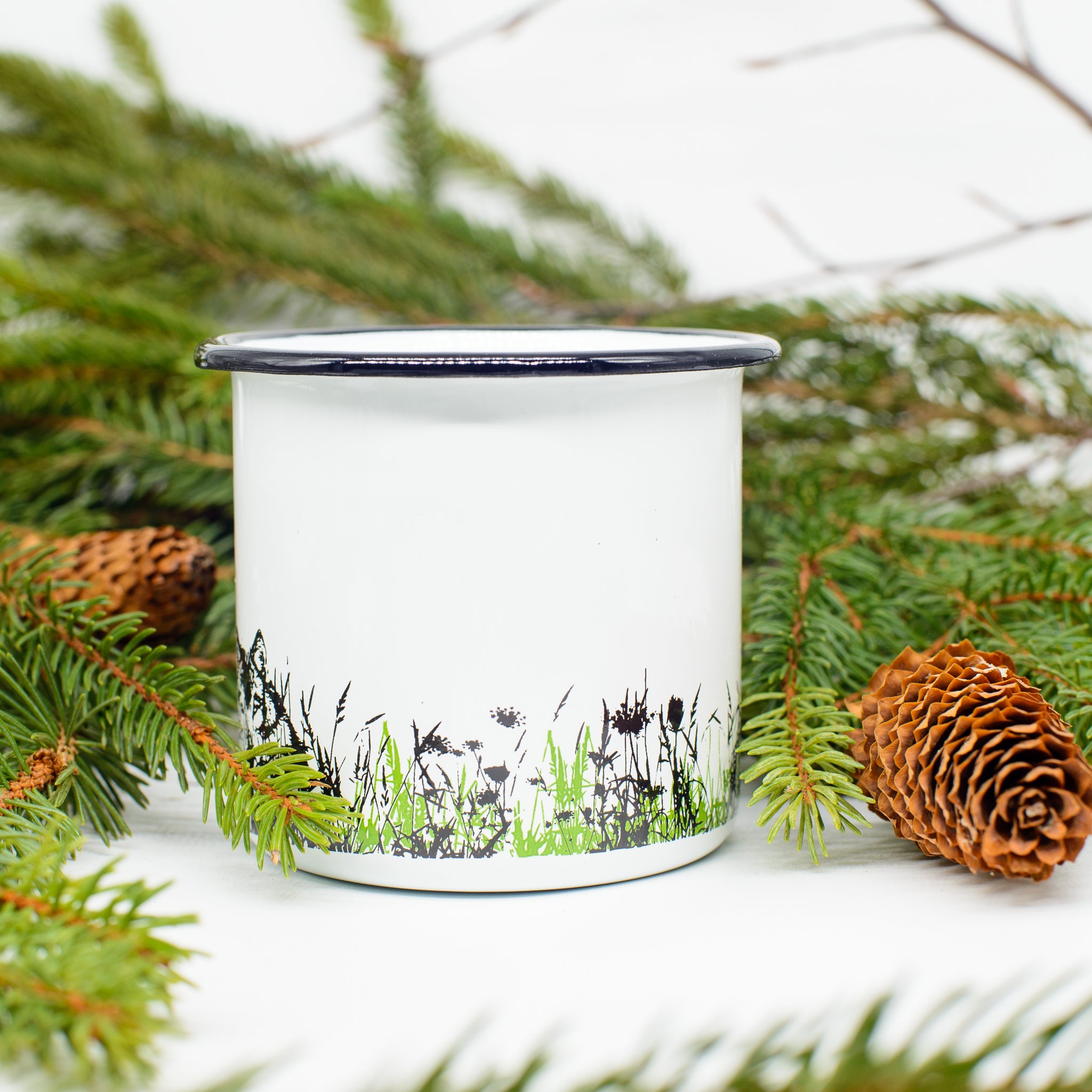 cană emailată - lup