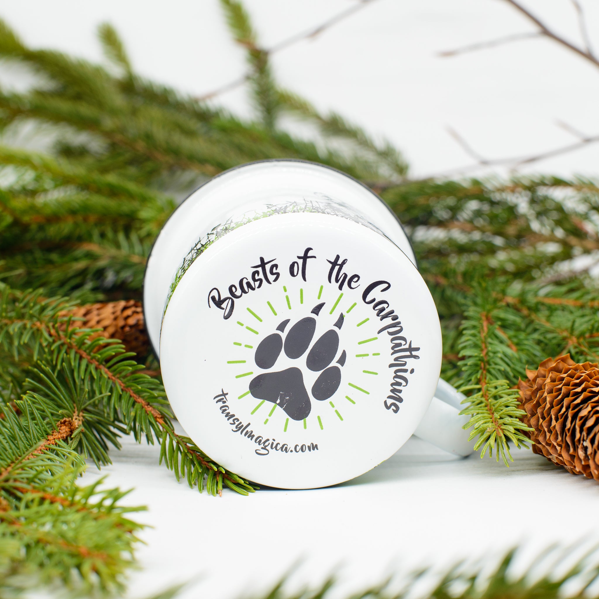 cană emailată - lup