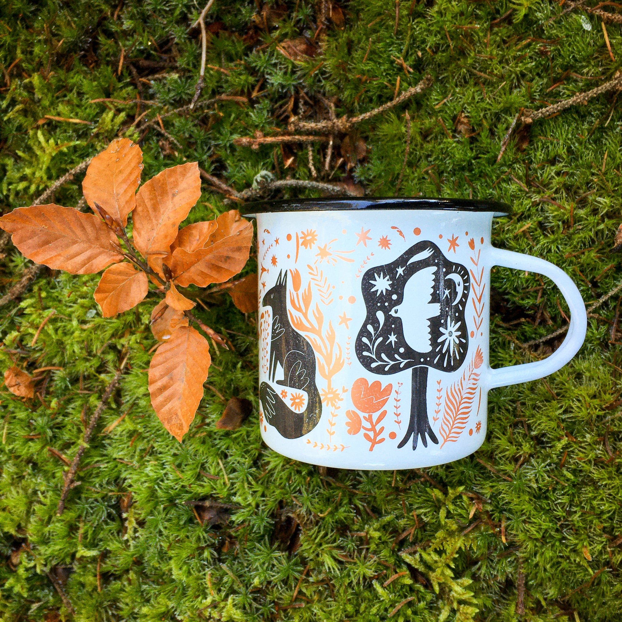 Cană emailată  - Pădurea fermecată